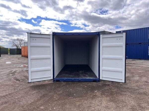 20ft Standard Shipping Container in Dark Blue RAL 5013 – One-Trip