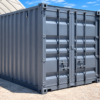 10ft Standard Shipping Container with Cargo Doors in Grey – Refurbished