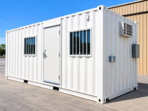 20ft Standard Shipping Container Office with HVAC and Electrical Package – One-Trip