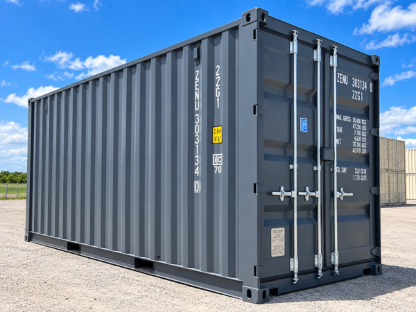 20ft Standard Shipping Container in Grey RAL 7015 – One-Trip