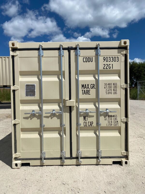 10ft Standard Shipping Container in Tan/Cream RAL 1015 – One-Trip