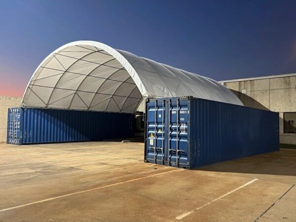 40ft × 40ft Shipping Container Canopy with Single-Truss Frame