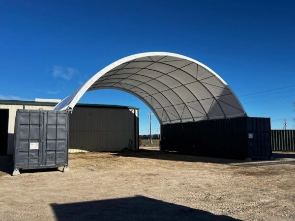 40ft × 40ft Shipping Container Canopy with Single-Truss Frame