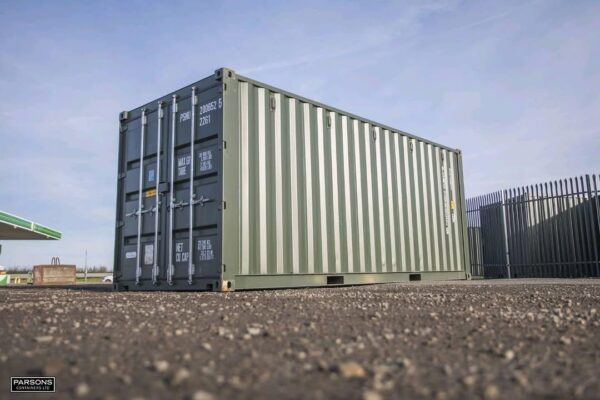 20ft Standard Shipping Container in Green RAL 6007 – One-Trip