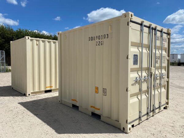10ft Standard Shipping Container in Tan/Cream RAL 1015 – One-Trip