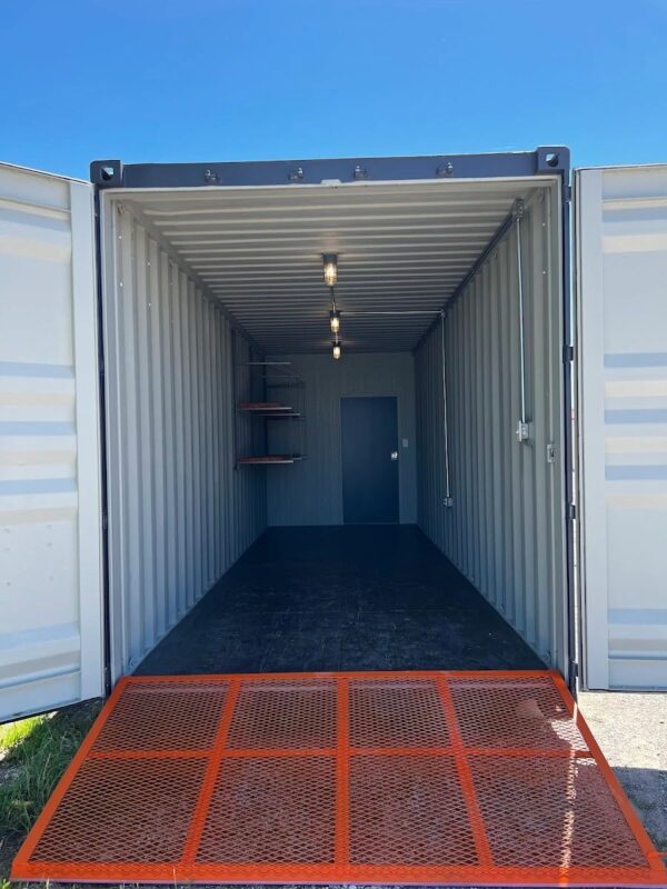 40ft High Cube Shipping Container with 16ft Office and 24ft Storage – One-Trip