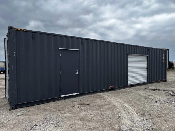 40ft High Cube Shipping Container with Roll-Up Door and Entry Door – One-Trip