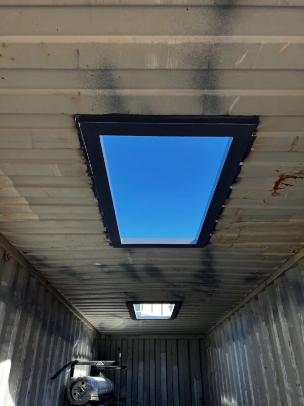 Shipping Container Skylight with Acrylic Dome and Weld-On Frame