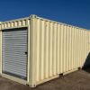 20ft Standard Shipping Container with Roll-Up Door in Cream RAL 1015 – One-Trip
