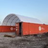 Shipping Container Canopy with Containers and Installation