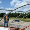 40ft × 20ft Shipping Container Canopy with Containers and Installation