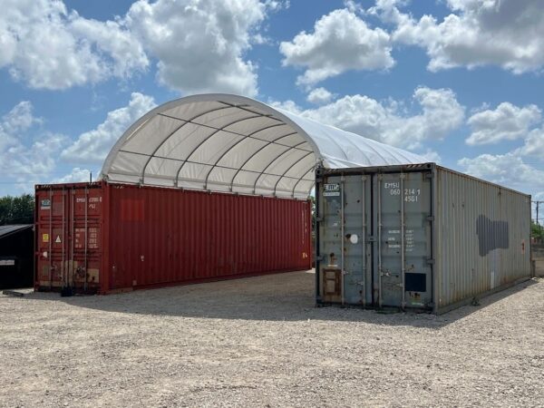 40ft × 20ft Shipping Container Canopy with Containers and Installation