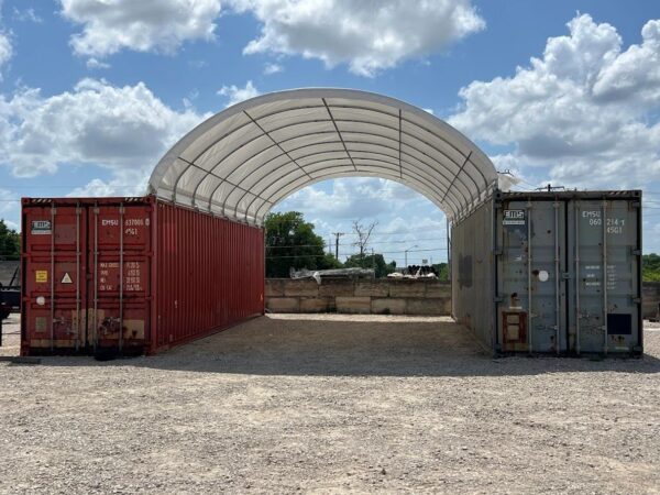40ft × 20ft Shipping Container Canopy with Containers and Installation