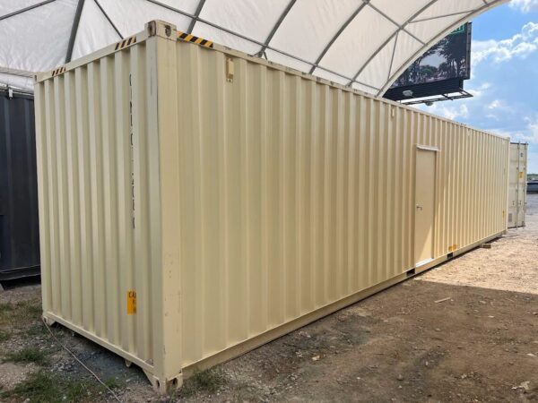 40ft High Cube Shipping Container with Entry Door in Beige RAL 1015 – One-Trip