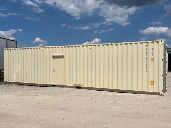 40ft High Cube Shipping Container with Entry Door in Beige RAL 1015 – One-Trip