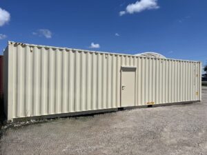40ft High Cube Shipping Container with Entry Door in Beige RAL 1015 – One-Trip