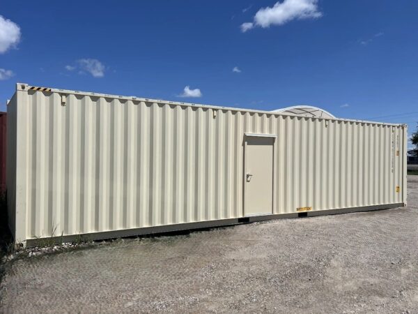 40ft High Cube Shipping Container with Entry Door in Beige RAL 1015 – One-Trip