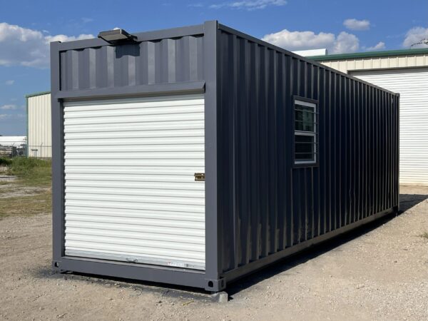 30ft High Cube Shipping Container Office with Roll-Up Door – Refurbished