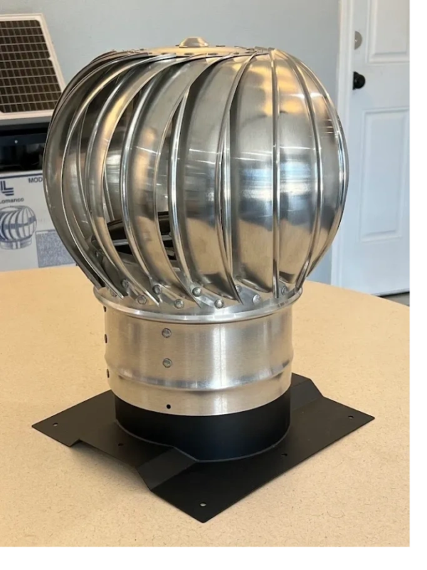 8in Shipping Container Roof Turbine Vent with Corrugated Base